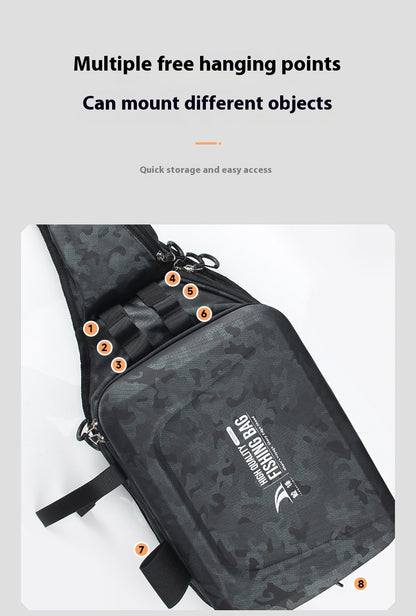 Large Capacity Fishing Bag Wholesale Multifunctional Hard Shell Crossbody Bag Waterproof Lure Bag Can Hang Rod and Fish Controller