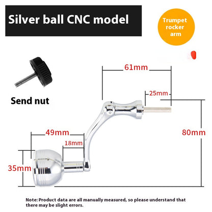 Wholesale Spinning Wheel Metal Crank Arm Metal Spherical Modified Crank Fishing Wheel Single Double Crank Accessories Grip Ball
