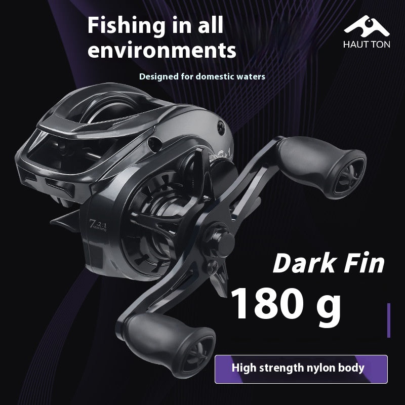 Anti-Explosion Line Long Casting Baitcasting Reel 7.2:1 Gear Ratio with Drag Alarm Fishing Reel Short Shaft Line Cup Fishing Reel