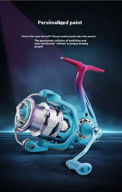 Anti-Explosion Line Long Casting Spinning Reel Wholesale 3+1 Gap-Free Fishing Reel 5.2:1 Double Arm Fishing Reel Micro Reel