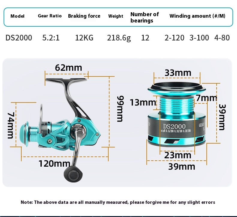 Spinning Reel Fishing Reel Full Metal Fishing Reel Lure Reel Stainless Steel Sea Rod Reel Genuine Fishing Line Reel Sea Fishing Reel DS