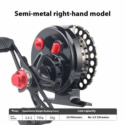 Micro Lead Raft Wheel Front Casting Wheel Bridge Raft Boat Raft Wheel Ice Fishing Wheel One-Key Magnetic Brake Slow-Descent Raft Fishing Wheel