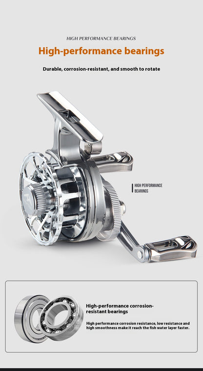 Ice Fishing Reel Winter Fishing Reel Raft Fishing Reel Double Arm High Leg Fishing Reel Point Release Line Raft Reel Front Fishing Reel