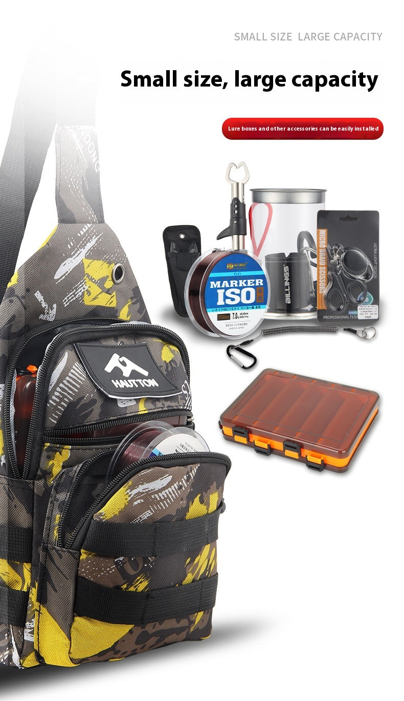 Lure Bag 2025 New Multifunctional Fishing Bag with Rod Insert Camouflage Outdoor Single Shoulder Crossbody Bag Lure Waist Bag