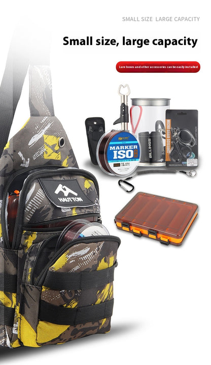 Lure Bag 2025 New Multifunctional Fishing Bag with Rod Insert Camouflage Outdoor Single Shoulder Crossbody Bag Lure Waist Bag