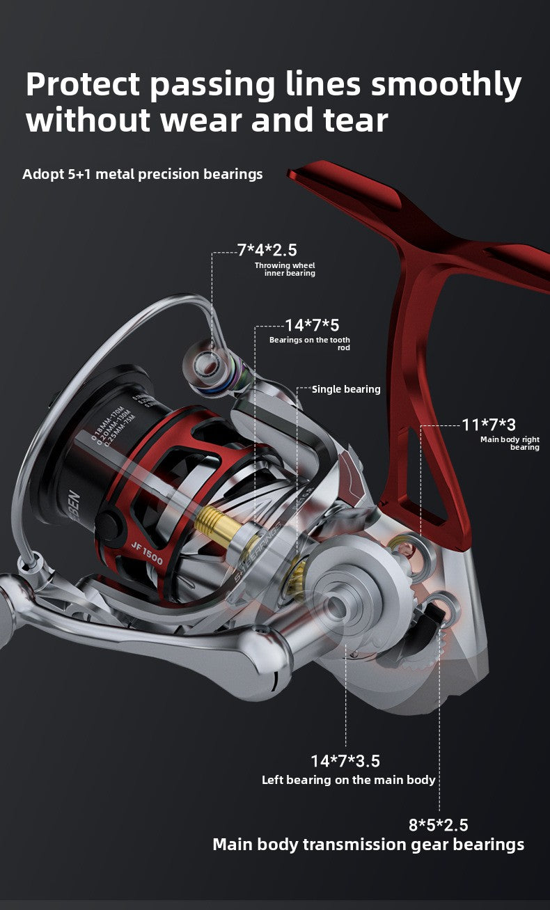 Jifeng Spinning Reel Wholesale 25 New Models Lure Carbon Fishing Reel Only 166g Micro Fishing Reel 5+1 Bearings
