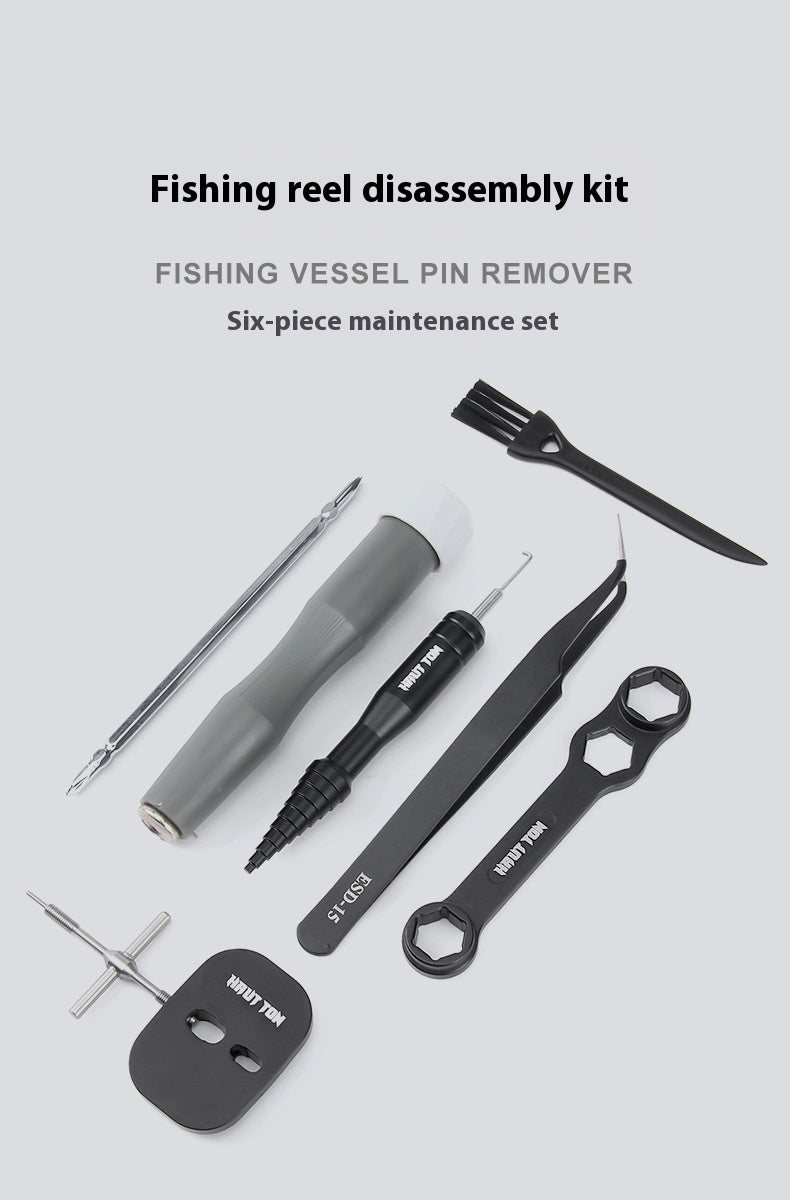 Fishing Reel Disassembly Repair Kit Fishing Reel Water Drop Reel Bearing Pin Remover Multi-Function Wrench Screwdriver Tweezers