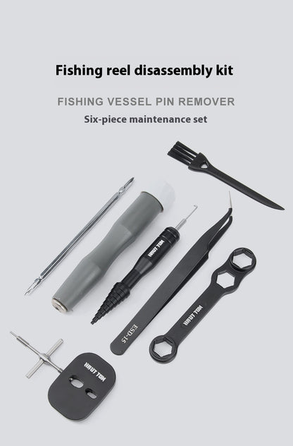Fishing Reel Disassembly Repair Kit Fishing Reel Water Drop Reel Bearing Pin Remover Multi-Function Wrench Screwdriver Tweezers