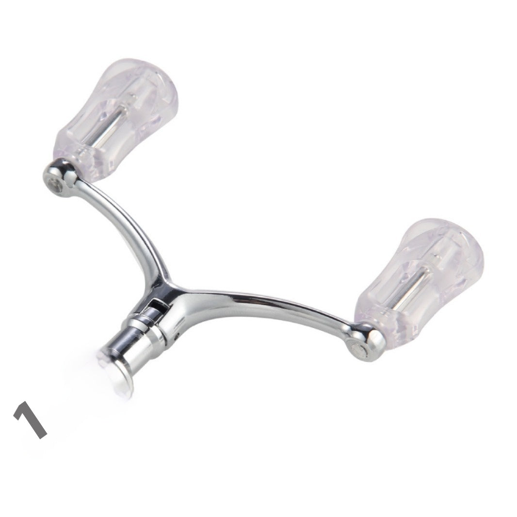 Spinning Wheel Metal Double Crank Arm Fishing Wheel CNC Crank Handle DIY Modified Grip Compatible with 1000-4000 Models
