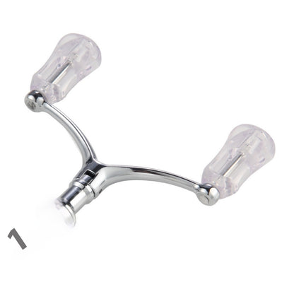 Spinning Wheel Metal Double Crank Arm Fishing Wheel CNC Crank Handle DIY Modified Grip Compatible with 1000-4000 Models