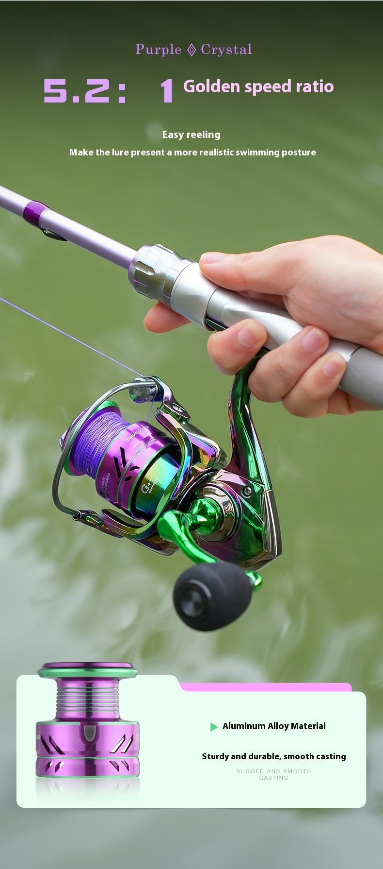 Electroplated Colorful Spinning Wheel Wholesale Gap-Free Fishing Reel 3+1 Bearing Fishing Line Reel Metal Line Cup Long Casting Reel