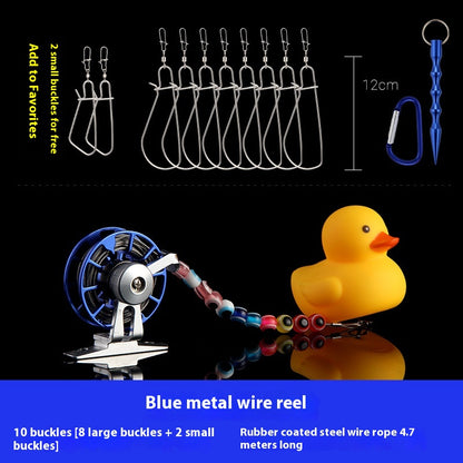 Haodun Little Yellow Duck Live Fish Clip Wholesale Metal Stainless Steel Lure Live Fish Clip Set Fish Lock Clip Fish Clip Wheel Fishing Clip