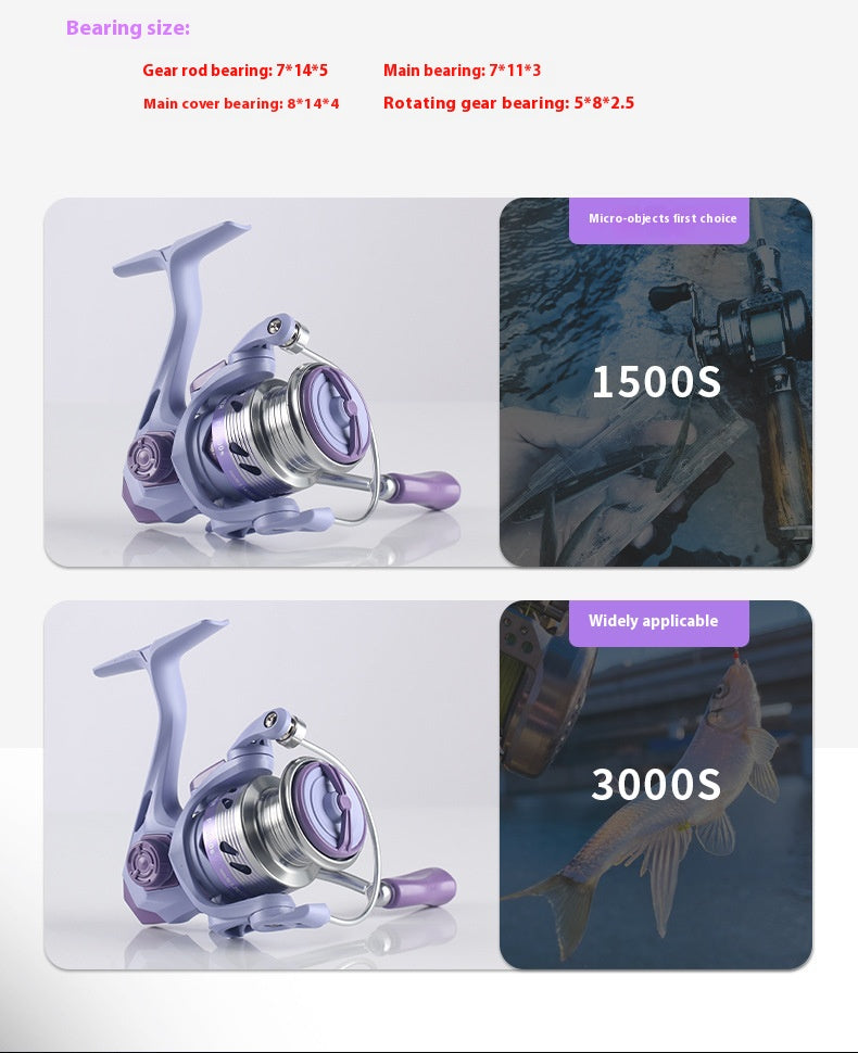 Gap-Free Lure Spinning Reel Wholesale Metal Line Cup Fishing Reel Micro Reel 4+1 Long Casting Fishing Reel Fishing Line Reel