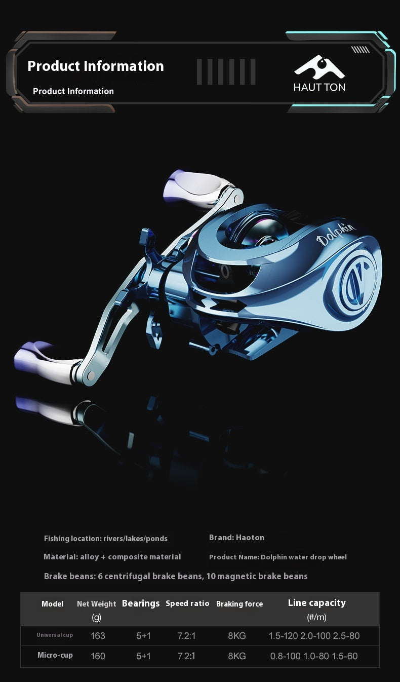 Triple Brake Anti-Explosion Line Water Drop Reel Lure Casting Reel 5+1 Micro Fishing Reel Cross-Border Fishing Reel DN