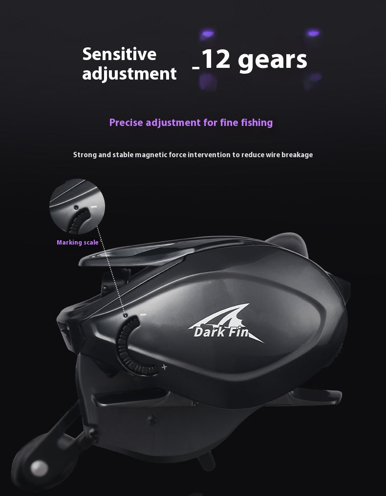 Anti-Explosion Line Long Casting Baitcasting Reel 7.2:1 Gear Ratio with Drag Alarm Fishing Reel Short Shaft Line Cup Fishing Reel