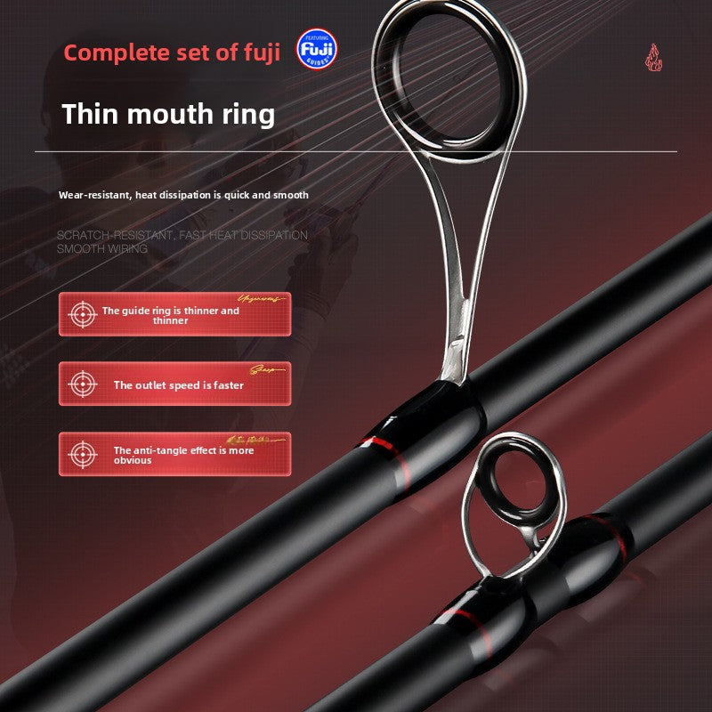 Haodun Full Fuji O-Ring Carbon Micro Lure Rod with Sound Wheel Seat 1.68m UL Fishing Rod Long Casting Fishing Rod