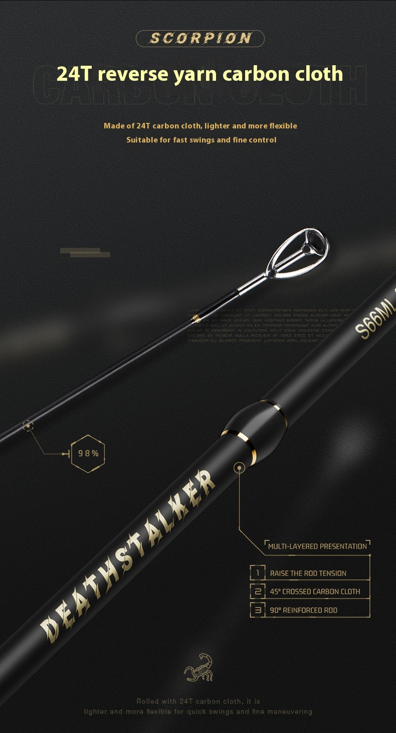 M Tuning Lure Rod Wholesale MH Hardness Lei Qiang Rod Black Rod UL Micro Object Horse Mouth Fishing Rod Long Casting Fishing Rod