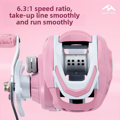 Macaron Pink Water Drop Reel Wholesale Long Casting Fishing Reel Temu with Drag Alarm Micro Fishing Reel 6.3:1