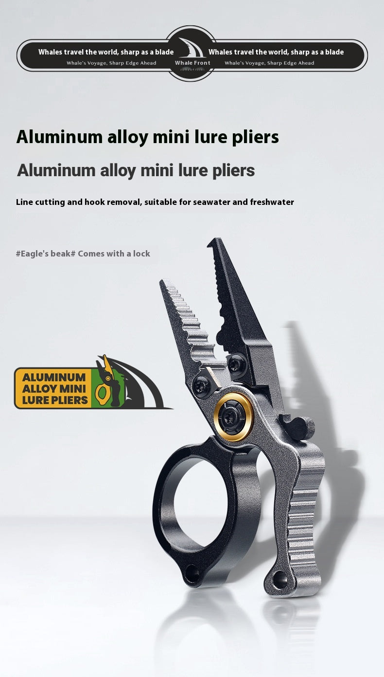 Lockable Aluminum Alloy Pliers Mini Lure Pliers Ring Opener Line Cutter Fishing Line Cutter Ring Cutter Line Cutter Only 28g