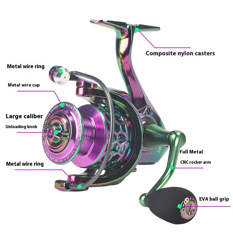 Spinning Reel Full Metal Fishing Reel Lure Blackfish Reel Sea Fishing Reel Sea Rod Reel Long Casting Reel Anchor Fishing Reel