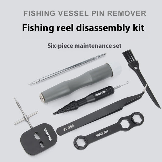 Fishing Reel Disassembly Repair Kit Fishing Reel Water Drop Reel Bearing Pin Remover Multi-Function Wrench Screwdriver Tweezers