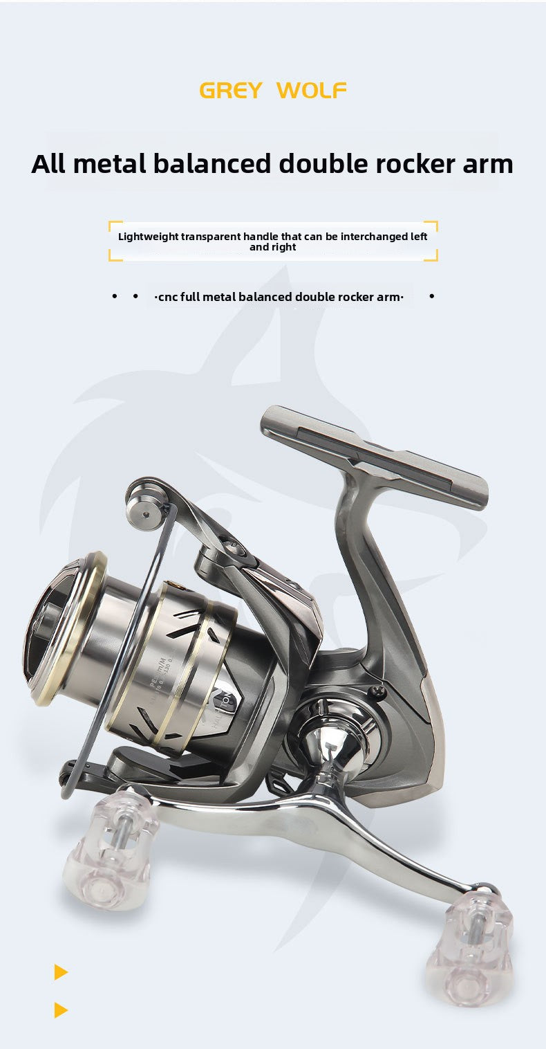 Micro Lure Spinning Reel Wholesale Fishing Reel Floating Reel Lure Reel Metal Line Cup Long Casting Reel Gray Wolf