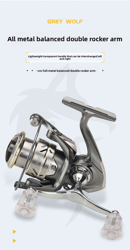 Micro Lure Spinning Reel Wholesale Fishing Reel Floating Reel Lure Reel Metal Line Cup Long Casting Reel Gray Wolf