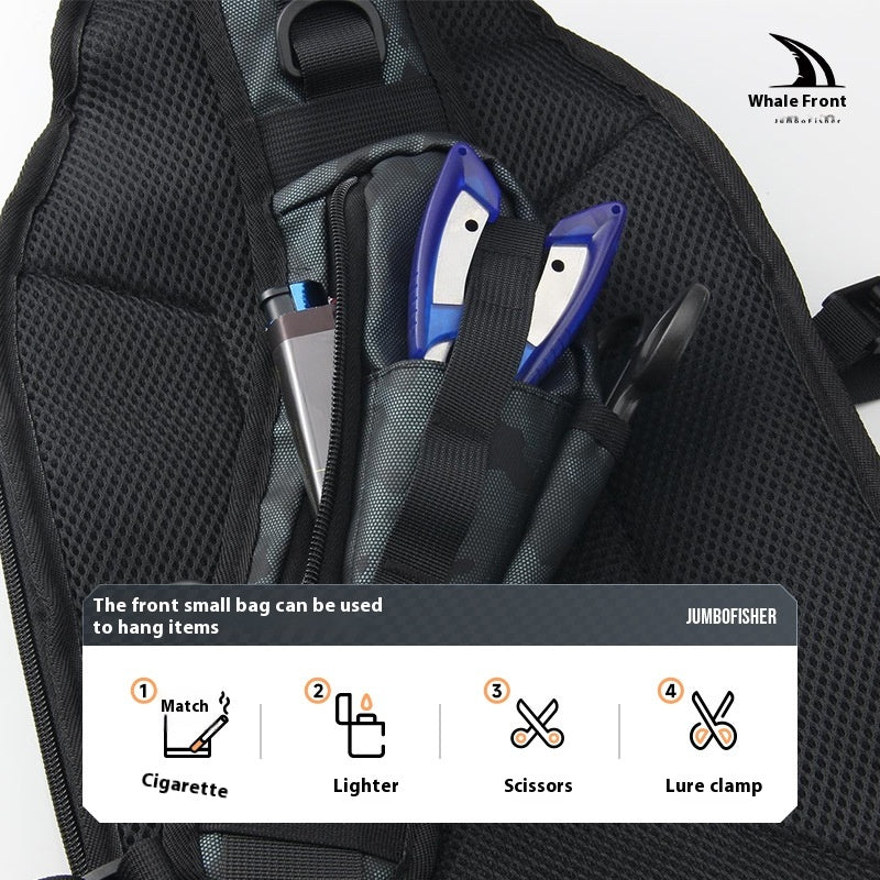 Large Capacity Fishing Bag Wholesale Multifunctional Hard Shell Crossbody Bag Waterproof Lure Bag Can Hang Rod and Fish Controller