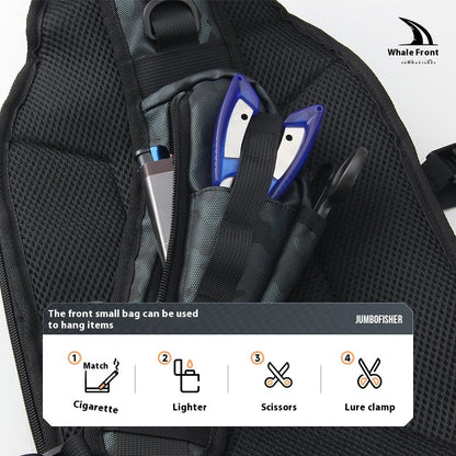 Large Capacity Fishing Bag Wholesale Multifunctional Hard Shell Crossbody Bag Waterproof Lure Bag Can Hang Rod and Fish Controller