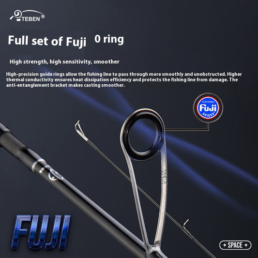 Full Fuji O-Ring Carbon Lure Rod Wholesale ML Adjustable Universal Long Casting Rod Four-Section Portable Travel Rod Only 99g