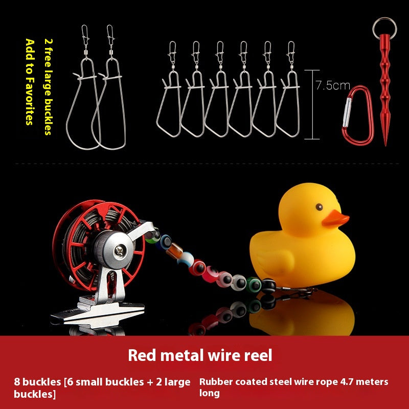 Haodun Little Yellow Duck Live Fish Clip Wholesale Metal Stainless Steel Lure Live Fish Clip Set Fish Lock Clip Fish Clip Wheel Fishing Clip