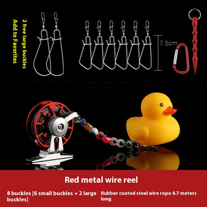 Haodun Little Yellow Duck Live Fish Clip Wholesale Metal Stainless Steel Lure Live Fish Clip Set Fish Lock Clip Fish Clip Wheel Fishing Clip