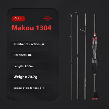 Full Set Fuji O-Ring Four-Section Micro Rod UL Ultra-Soft Multi-Section Lure Rod Teben Xiaosi Four-Mouth Rod 68g