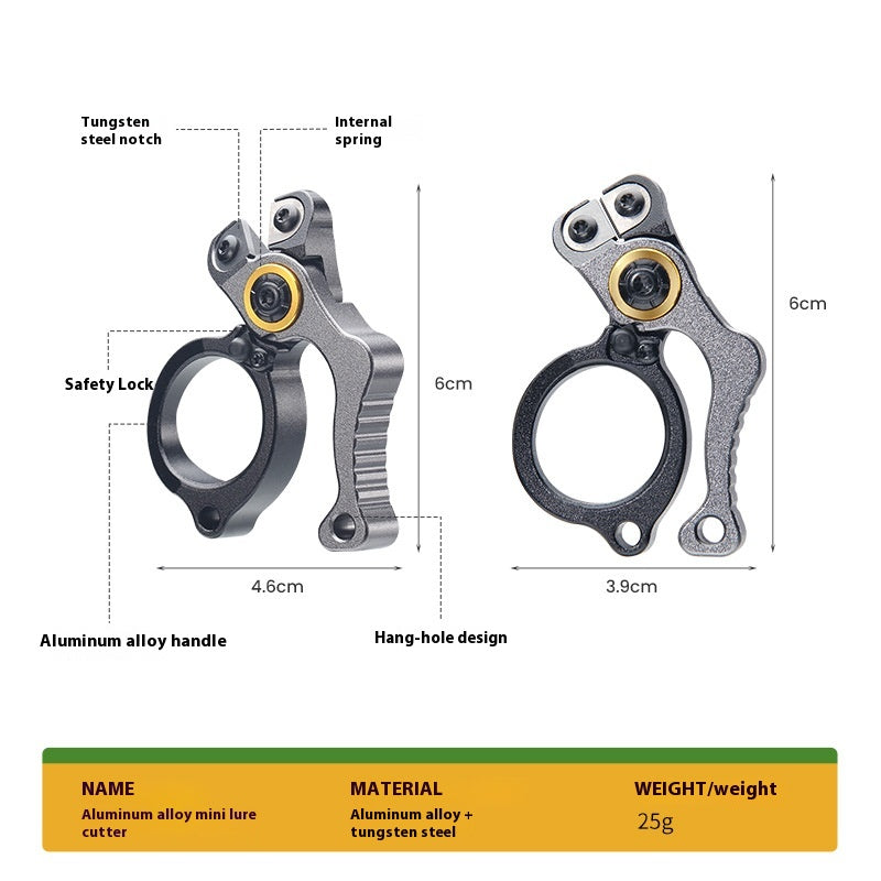 Lockable Aluminum Alloy Pliers Mini Lure Pliers Ring Opener Line Cutter Fishing Line Cutter Ring Cutter Line Cutter Only 28g
