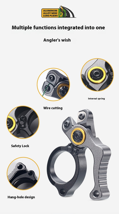 Lockable Aluminum Alloy Pliers Mini Lure Pliers Ring Opener Line Cutter Fishing Line Cutter Ring Cutter Line Cutter Only 28g