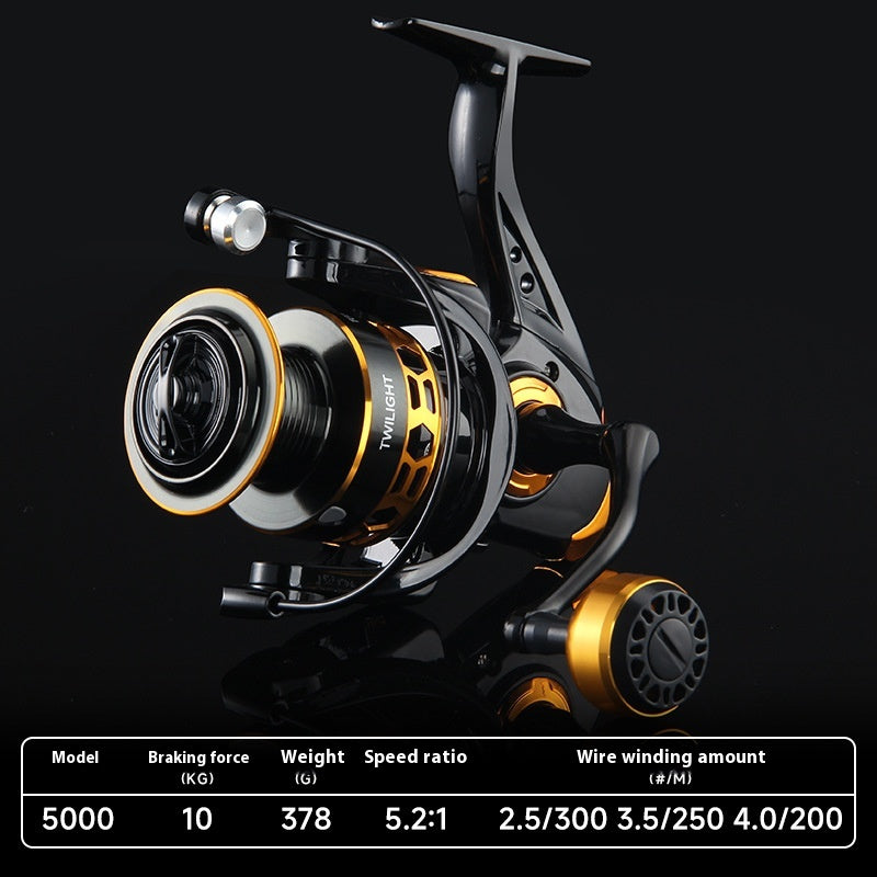 Gap-Free Long Casting Lure Spinning Reel Double Handle Squid Reel Micro Fishing Reel 5.2:1 Casting Reel Fishing Reel
