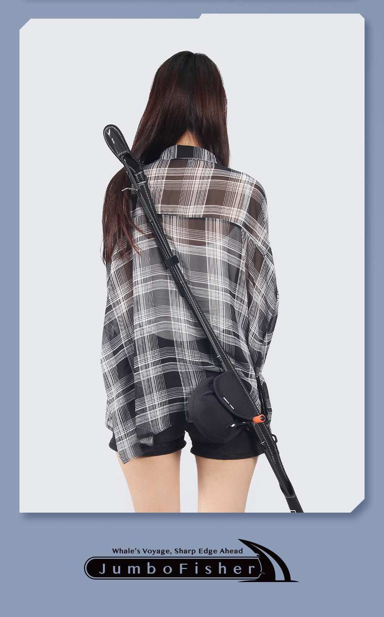 Lure Rod Bag Universal Rod Holder Bag Adjustable Length Width with Velcro Spinning Wheel Bag