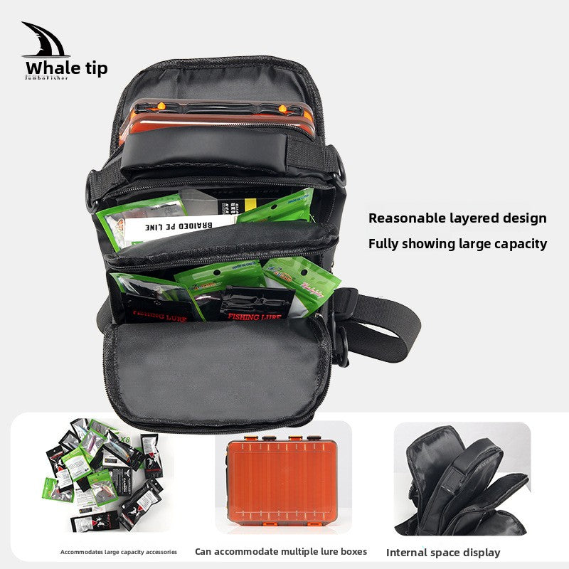 Multifunctional Waterproof Lure Backpack Single Shoulder Crossbody Lure Bag with Rod Insertion Wholesale Fishing Bag Bait Bag
