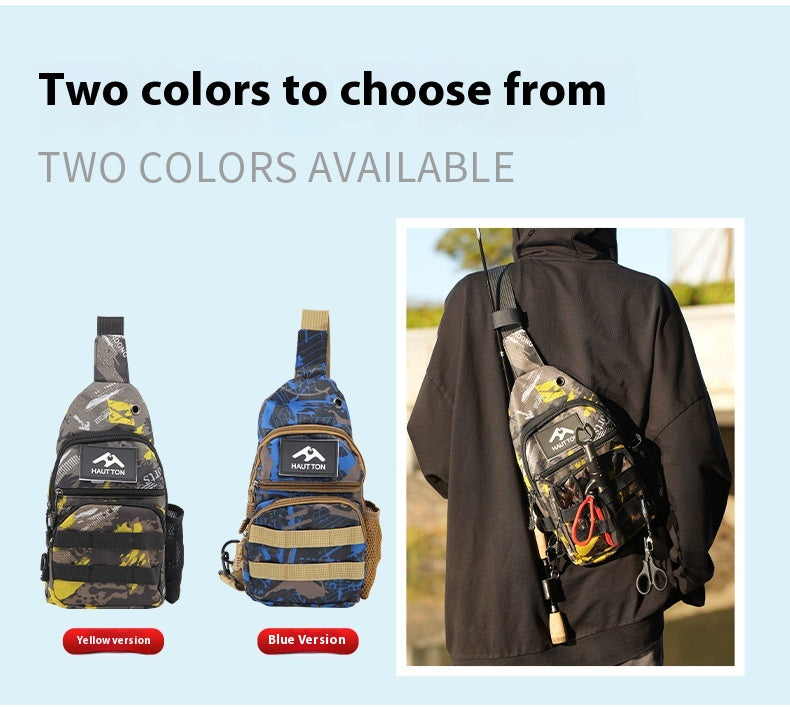 Lure Bag 2025 New Multifunctional Fishing Bag with Rod Insert Camouflage Outdoor Single Shoulder Crossbody Bag Lure Waist Bag