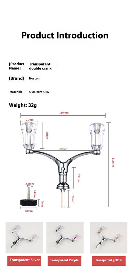 Spinning Wheel Metal Double Crank Arm Fishing Wheel CNC Crank Handle DIY Modified Grip Compatible with 1000-4000 Models