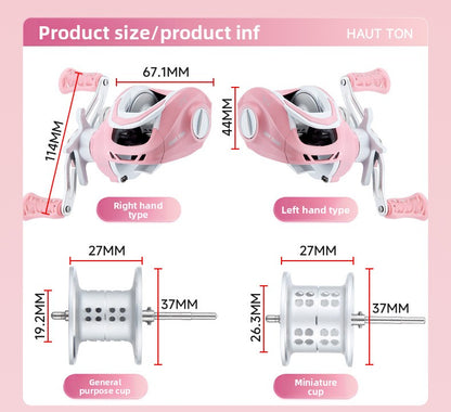 Macaron Pink Water Drop Reel Wholesale Long Casting Fishing Reel Temu with Drag Alarm Micro Fishing Reel 6.3:1
