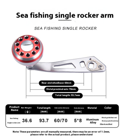 Water Drop Wheel Modified Metal Single Crank Handle Drum Wheel Single Crank Arm Fishing Wheel Spherical Grip Ball 36.6g New Product