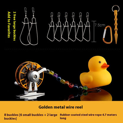 Haodun Little Yellow Duck Live Fish Clip Wholesale Metal Stainless Steel Lure Live Fish Clip Set Fish Lock Clip Fish Clip Wheel Fishing Clip