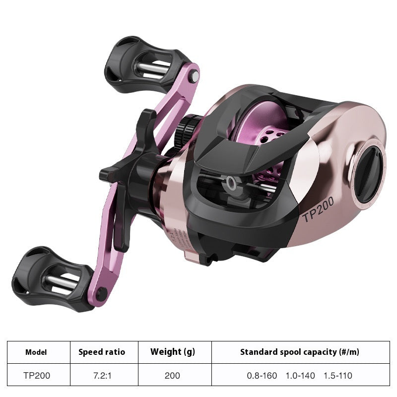 Lure Baitcasting Reel Wholesale 7.2:1 Fishing Reel with Drag Alarm Black Fishing Reel Long Casting Fishing Reel Fishing Line Reel TP