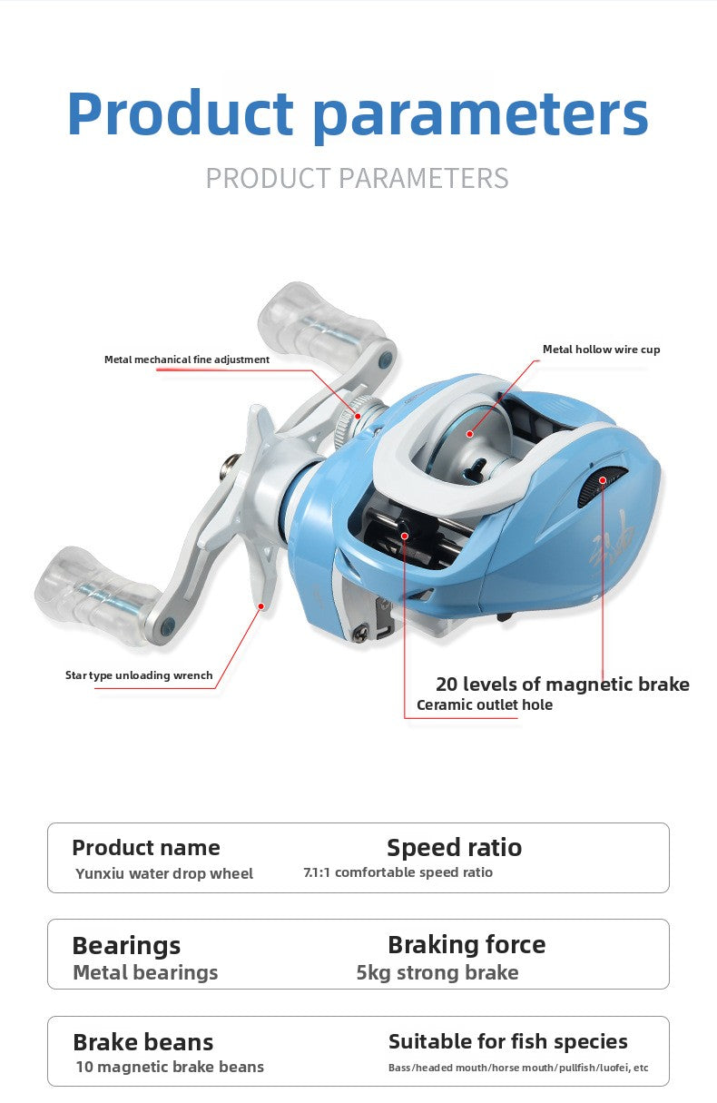 Macaron Micro Lure Water Drop Reel Shallow Line Cup Fishing Reel Short Shaft Line Cup Fishing Reel 7.1:1 Fishing Reel
