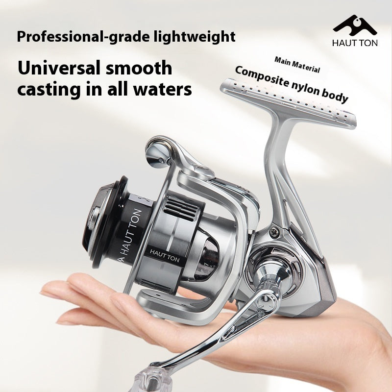 Long Casting Micro Lure Spinning Reel 5.2:1 Fishing Reel Gapless Metal Line Cup Fishing Reel