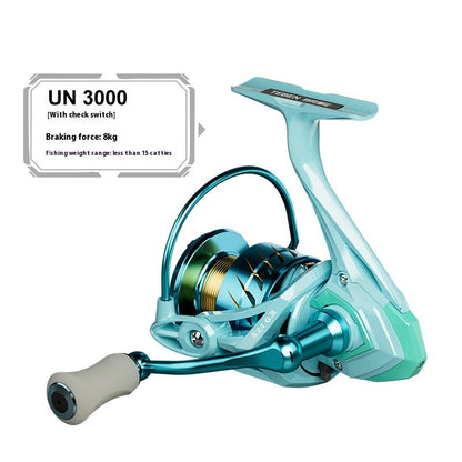 Macaron Lure Spinning Reel Wholesale Shallow Line Cup 7+1 Bearing 5.2:1 Gear Ratio Fishing Reel Long Casting Fishing Reel