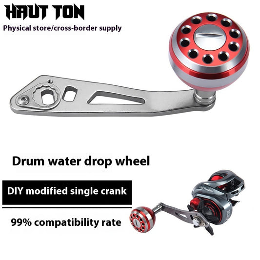 Water Drop Wheel Modified Metal Single Crank Handle Drum Wheel Single Crank Arm Fishing Wheel Spherical Grip Ball 36.6g New Product