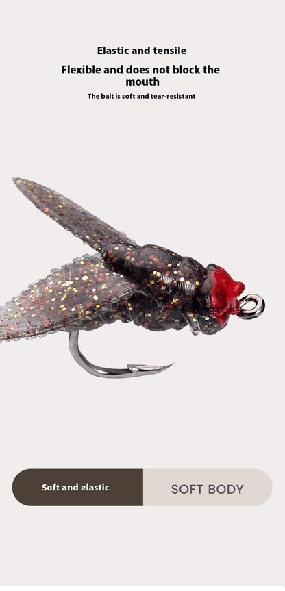 Lure Fly Hook Soft Bait Bionic Insect Fake Bait Fly Hook with Fish Attractant for Stream Fishing for Mouthfish and Whitefish