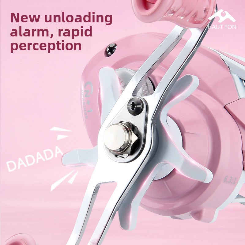 Macaron Pink Water Drop Reel Wholesale Long Casting Fishing Reel Temu with Drag Alarm Micro Fishing Reel 6.3:1
